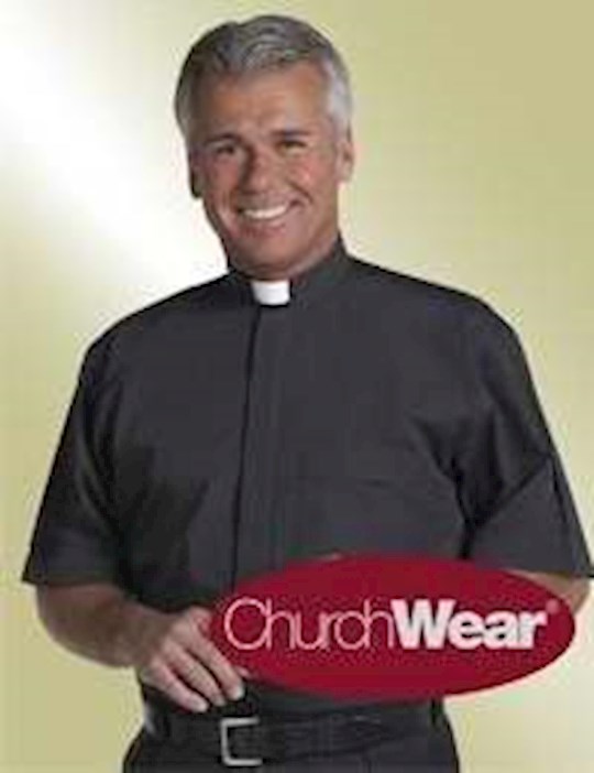 Clerical Shirt: Men 1' Slip-in Collar S/S Black - Murphy Robes